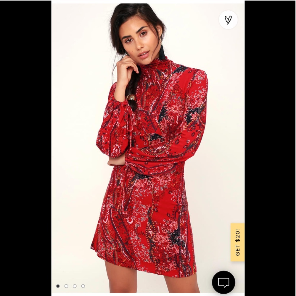 All Dolled Up Red Print LS Mini Sz M